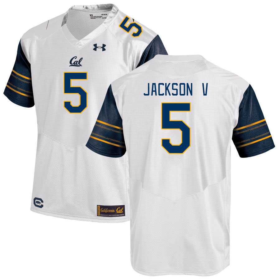 Men #5 Sam Jackson V California Golden Bears College Football Jerseys Stitched Sale-White
